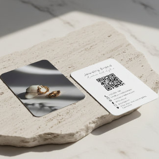 Visita Cartão de Código QR de Marca de Joias de Design Mo