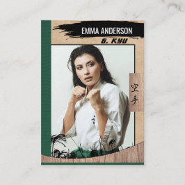 Visita Cartão de Comércio de Madeira Rustic Karate Green 