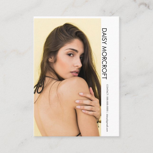 Visita Cartão de Comp de Foto de Modelo Profissional Mode (Frente)
