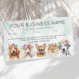 Visita Cartão de compromisso Cachorros aquosos flores, ve