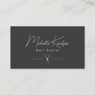 Visita Cartão de Compromisso de Hairstylist Branco Modern