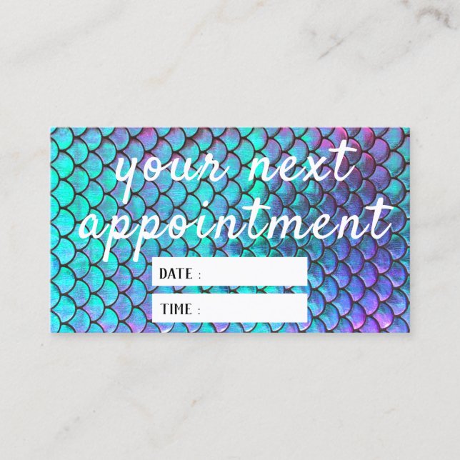 Visita cartão de compromisso de textura da sereia (Frente)