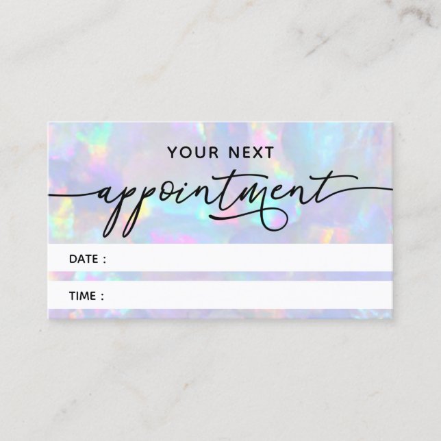 Visita cartão de compromisso de textura opal pastel (Frente)