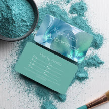 Cartão de Compromisso Floral Azul e Teal