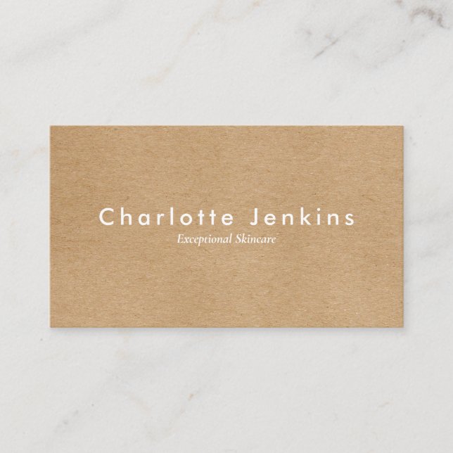 Visita Cartão de Compromisso Moderno da Kraft Minimalista (Frente)