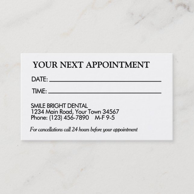 Visita Cartão de compromisso preto e branco simples (Frente)