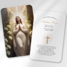 Cartão de Condolências Funeral Perda Ave Maria Ora