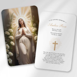 Visita Cartão de Condolências Funeral Perda Ave Maria Ora