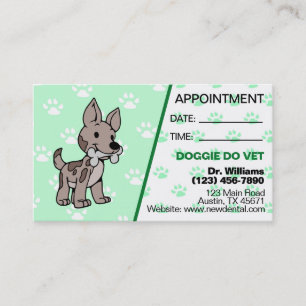 Visita Cartão de Consulta de Higiene Canina