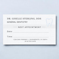 Cartão de Consulta Dentista Dente de Prata