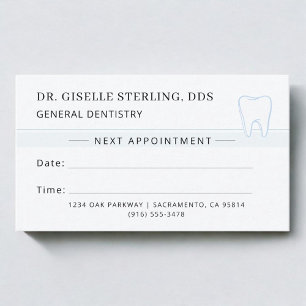 Visita Cartão de Consulta Odontológica Azul Turquesa Dent