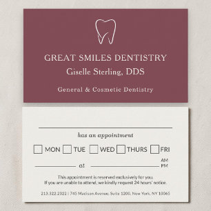Visita Cartão de Consulta Odontológica Bordeaux Dentista