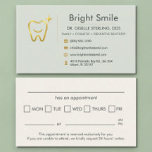 Cartão de Consulta Odontológica Sorriso Dourado Ve