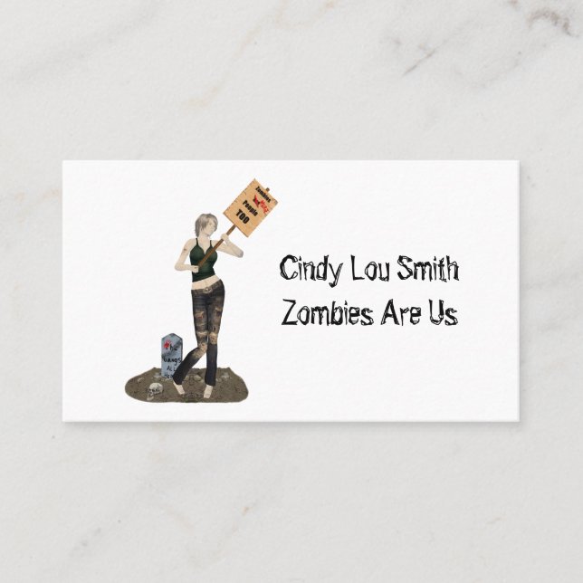 Visita Cartão de Contato da Rapariga do Zombie Pin Up (Frente)