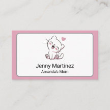 Cartão de Contato de Mãe Personalizado com Gato Br