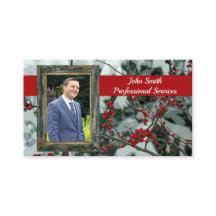 Cartão de Contato Sazonal Red Winter Berries