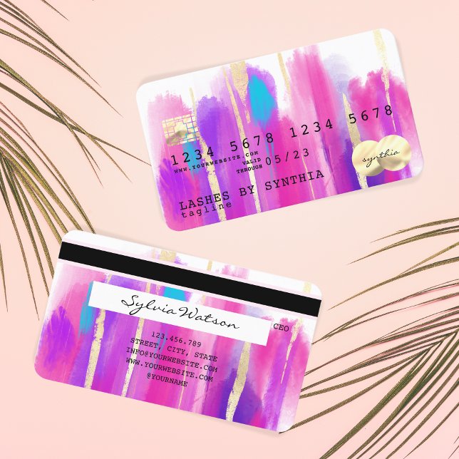 Visita Cartão de Crédito Boho de Pincel de Arte abstrato (Criador carregado)