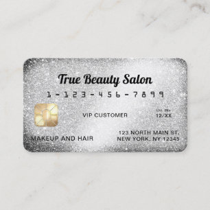 Visita Cartão de Crédito de Lâmpada Sparkly Silver Exclus