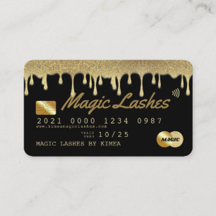 Visita Cartão de Crédito de Luxo Negro e Dourado