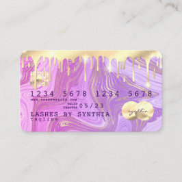 Visita cartão de crédito de mármore roxo pálido pálido pi