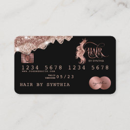 Visita Cartão de Crédito Dissipado com Rosa de Cabelo Dou