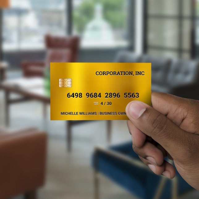 Visita Cartão de Crédito | Dourado brilhante (Criador carregado)