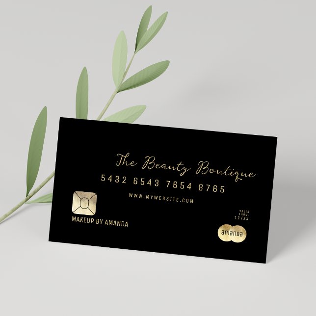 Visita Cartão de Crédito Dourado de Luxo Simples Elegante (Simple Elegant Black Gold Luxury Credit Card)