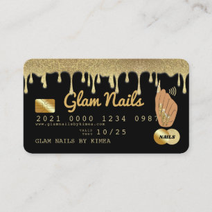 Visita Cartão de Crédito Dourado Glitter Luxury de Derr
