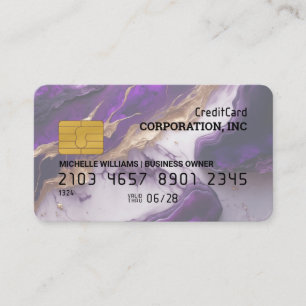 Visita Cartão de Crédito Dourado mármore violeta