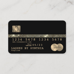 Visita Cartão de Crédito Estilado Dourado e Preto