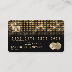 Visita Cartão de Crédito Estilado Dourado e Preto