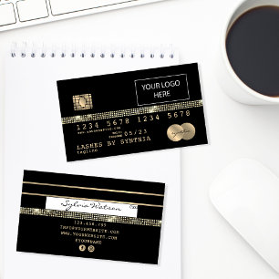 Visita Cartão de Crédito Estilado Dourado e Preto