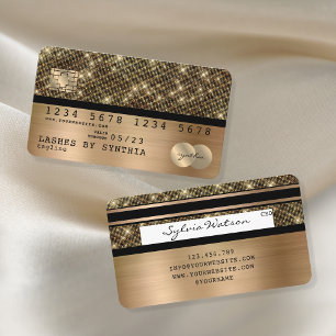 Visita Cartão de Crédito Estilado Dourado e Preto