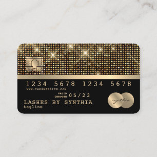 Visita Cartão de Crédito Estilado Dourado e Preto