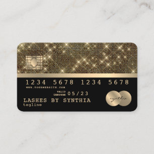 Visita Cartão de Crédito Estilado Dourado e Preto