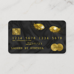 Visita Cartão de Crédito Estimulado de Seda Preta Dourada