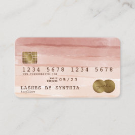 Visita Cartão de Crédito Estipulado com gota Dourada rosa