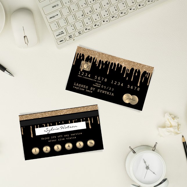 Visita Cartão de Crédito Estipulado Derrubando Dourado ca (Criador carregado)