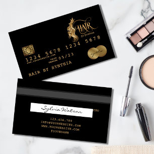 Visita Cartão de Crédito Estylist Dourada para Cabelo Est