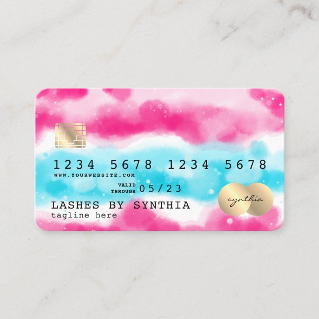 Visita Cartão de Crédito Girassol Blue Sky Ocean Pink Wat (Frente)