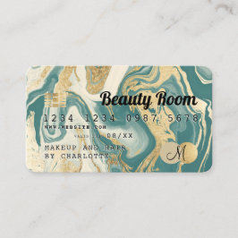 Visita Cartão de crédito Mármore dourado Melo escuro mono