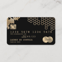 Cartão de crédito - Mfeminino dourado estilizado