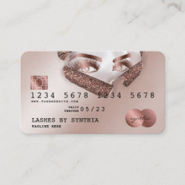 Visita Cartão de Crédito Papel estriado Rosa Dourado Lash