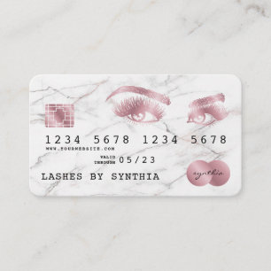 Visita Cartão de Crédito Rosa de mármore branco estilizad