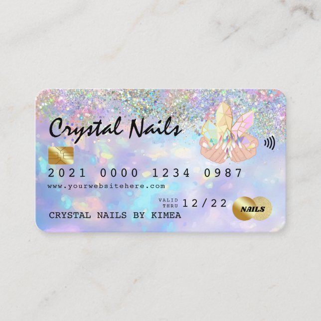 Visita Cartão de Crédito Técnico Holográfico Opal Crystal (Frente)