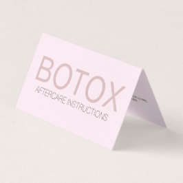 Visita Cartão de cuidados de preenchimento de botox rosa 