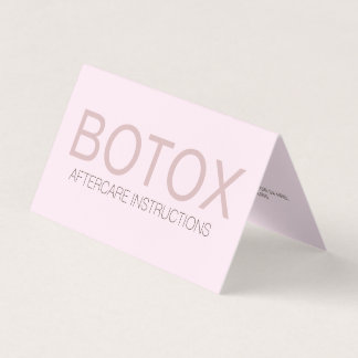 Visita Cartão de cuidados de preenchimento de botox rosa 