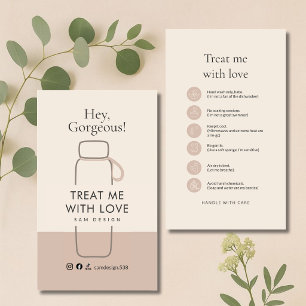Visita Cartão de Cuidados Tumbler Boho Identificador de R