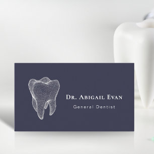 Visita Cartão de Dentista Azul Marinho Profissional Moder