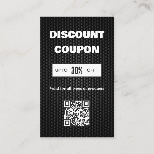 Visita Cartão de Desconto com Código QR Minimalista (Frente)